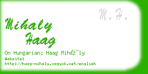 mihaly haag business card